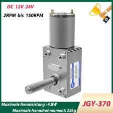 JGY-370 Schneckengetriebe Motor DC 6V 12V Selbstverriegelung M8 Gewinde Welle