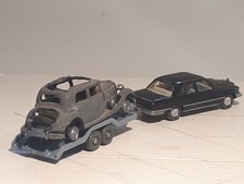 WIKING H0 SET MERCEDES-BENZ 450 SE+TRANSPORTANHÄNGER+EIGENBAU 260 D SCHEUNENFUND