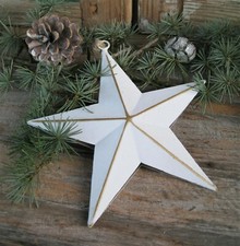 Metall Stern "Teal" weiß gold