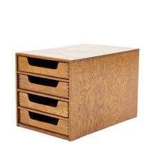 Retro Vintage Danish Eiche Papier Tablett Schreibtisch Ordnung Aktenschrank Mid Century 70er 60er