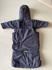 KLITZEKLEIN DAUNEN JACKE MIT KAPUZE + KINDERWAGEN FUßSACK GR.56/62 CM DUNKELBLAU