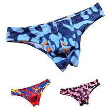 Atmungsaktiver schnelltrocknender Herren Slip mit niedriger Taille und Aufdruck für den täglichen Gebrauch