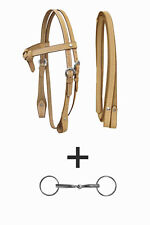 Trense Western Westernzaum "Tiny Charly" Shettty mit Zügeln natur+Trensengebiß