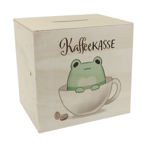 Frosch spardose aus holz mit - frosch,