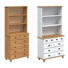 Sideboard Hutch Massivholz Kiefer Highboard Anrichte Buffetschrank Küchenschrank