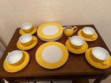 Kaffeeservice Service gelb sonnengelb 6 Personen 19 tlg Living