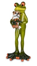 Deko Frosch Mann mit Hund