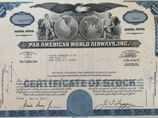 Pan American World Airways Inc. alte amerikanische Aktie