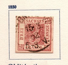 Sachsen Dreier und Rumänien / Fournier Fälschungen auf Original Album Seite