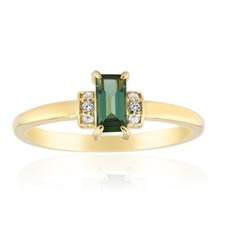 Indigolith Goldplattierter Silberring