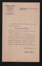 BERLIN, Brief 1920, Wilhelm
