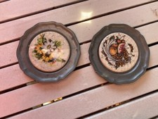 2x Metallteller Wandteller