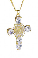 Kreuzkette Damen Silber Gold