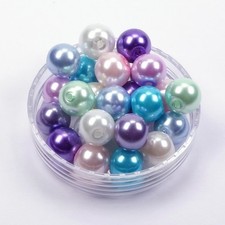 Glaswachsperlen Glas Perlen Farbmix-Pastell 6mm 8mm 10mm Schmuck Engel Basteln 