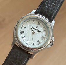 BULOVA HERRENUHR MIT ETA 2824-2 AUTOMATIC EDELSTAHL SWISS MADE LEDERBAND - NOS