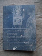 Original DDR Betriebsanleitung für Simson Kleinfahrzeuge 1973