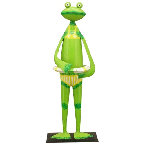 Froschfigur schwimmt mit einem