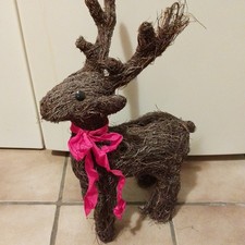 Rentier Groß Aus Reisig Braun Weihnachtsdekoration Figur Advent Deko