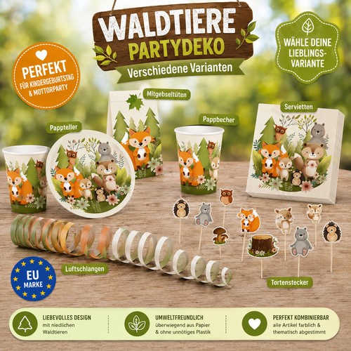 Party set waldfreunde deko - party-set,