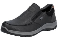 Rieker Tex Slipper Schwarz Herren Schuhe Leder Weit 03651-00