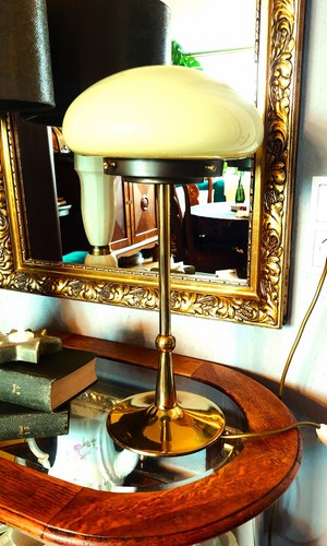 Art deco tischlampe messing - art,