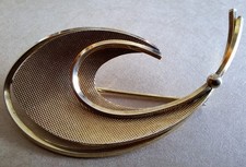 Vintage Brosche Amerik K&L  vergoldet Funkelnd  Schmuck Double