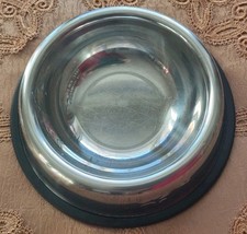 Hunde Futternapf Edelstahl Wassernapf m. Gummiring u. Pfotenmuster leicht 0,3 ml