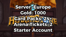 Hearthstone Account | 1000 Gold | 24+ Card Packs | 2 Arena Tickets