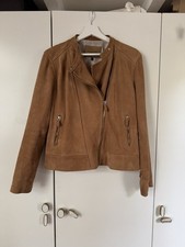 Massimo Dutti Weiche Wildlederjacke Biker Braun L