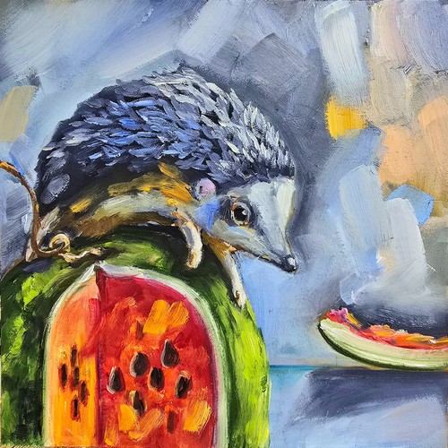 Igel und die wassermelone - igel,