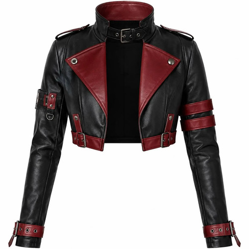 Damen schwarz rot cropped - &,