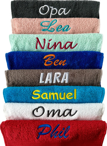 Handtuch mit namen bestickt - mit,