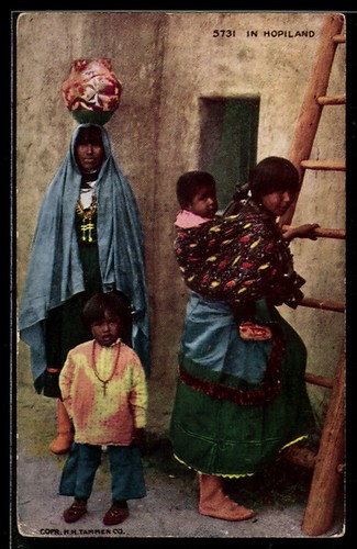 Hopi indianer ihrem pueblo - an,