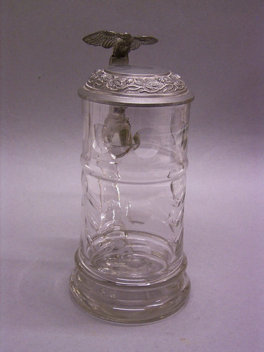 Glasbierkrug mit zinndeckel - mit,