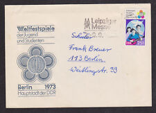 DDR Mi 1830 EF Bedarf Brief 1973 Weltfestspiele Berlin Jugend Studenten Gitarre 