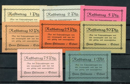 Erfurt scheine notgeld - 8,