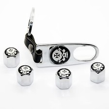 Ventilkappen Schlüsselanhänger Totenkopf Ventil chrom schwarz Radkappen Punisher
