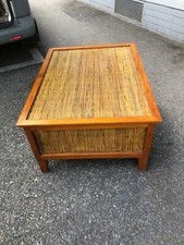 Holztisch Rattantisch Esstisch Battisch Couchtisch Tisch Braun Bast Rattan Holz 