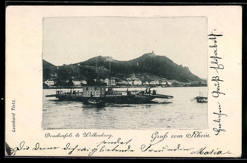 Ansichtskarte drachenfels - ansichtskarte,
