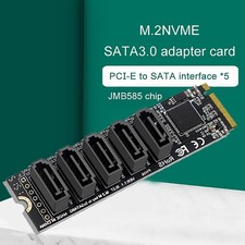 M.2 NVME PCI-PCIE X4 X8 X16 BIS 5 Port 3.0 Sata Adapter Card Riser III ASM1166 