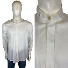 VINTAGE weißes formelles Hemd mit Flügeloberteil Kragen M 15,5 Abend Abendessen Smoking