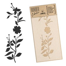 BORDÜRE Wiederverwendbare Kunststoff-Schablone // 21x45cm oder 45x95cm // BLUMEN