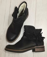 RIEKER DAMEN STIEFEL DESIGNER BOOTS WINTER MODERN GEFÜTTERT SCHUHE JEANS EU 38