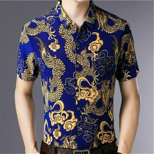 Herren seidenhemd aufdruck - herren,