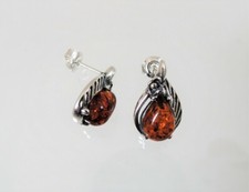 Bernstein Ohrstecker Silber