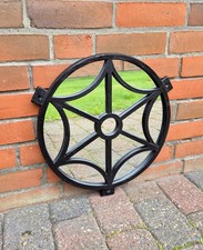 altes Jugendstil Gusseisen Giebelfenster - schöner antiker Wandspiegel Spiegel