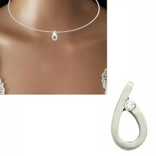 Anhänger 950er Platin mit Diamant seidenmatt für Kette Halsreif Damen neu