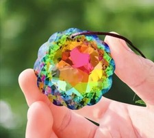 Sonnenfänger Suncatcher Kristall Glas  Regenbogen Prisma 45mm Deko mit Band