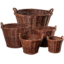 Weidenkorb 7-GRÖßE Kaminholzkorb Kartoffelkorb Obstkorb Füllkorb Kiepe 