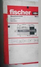 19 Stck. Fischer Mauerschrauben MR 10 Beton Anker mit Scheiben Art.50584 NEU